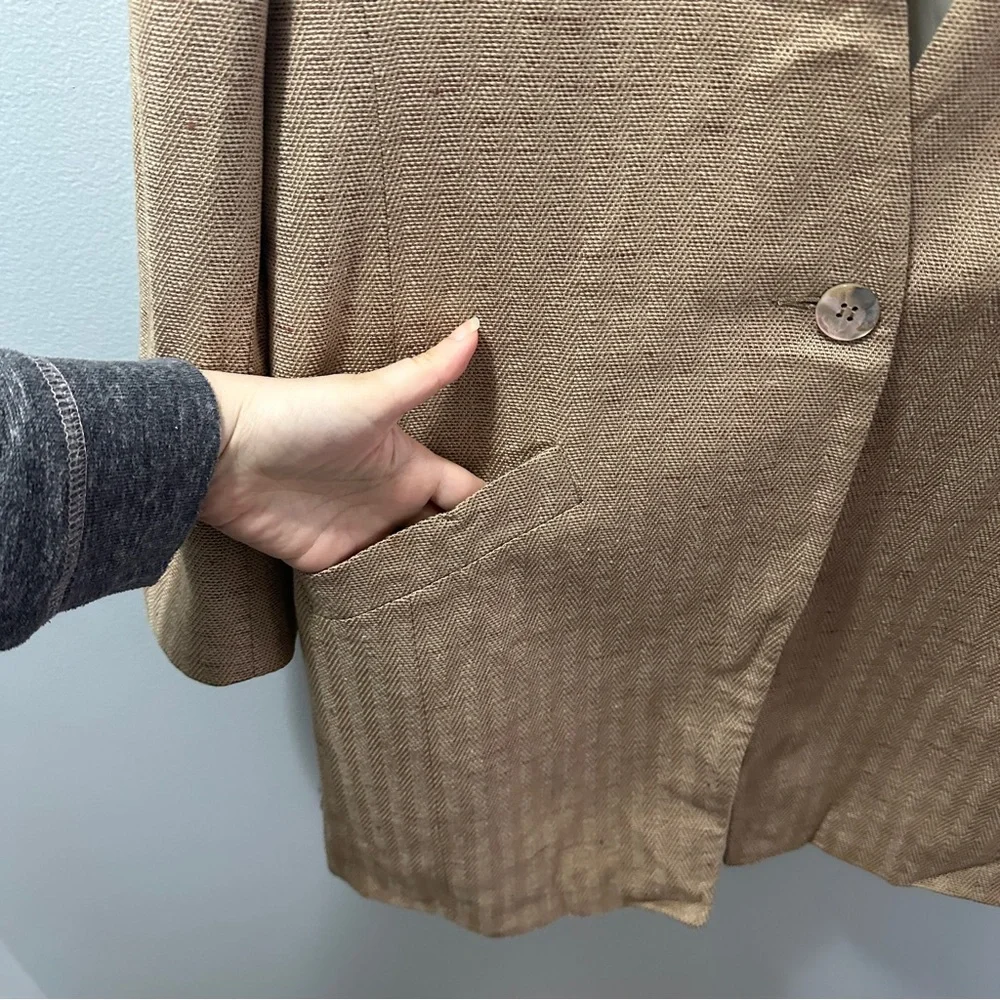 Vintage Christian Dior 1980s Tweed Blazer Classic Tailored Pockets Size 14